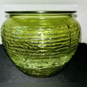 National Potteries Rippled Glass Planter/ vase 7" Columbus, Ohio